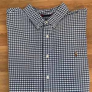 Men's | Ralph Lauren l Long Sleeve Button Down Shirt | Blue White Plaid | 2XL